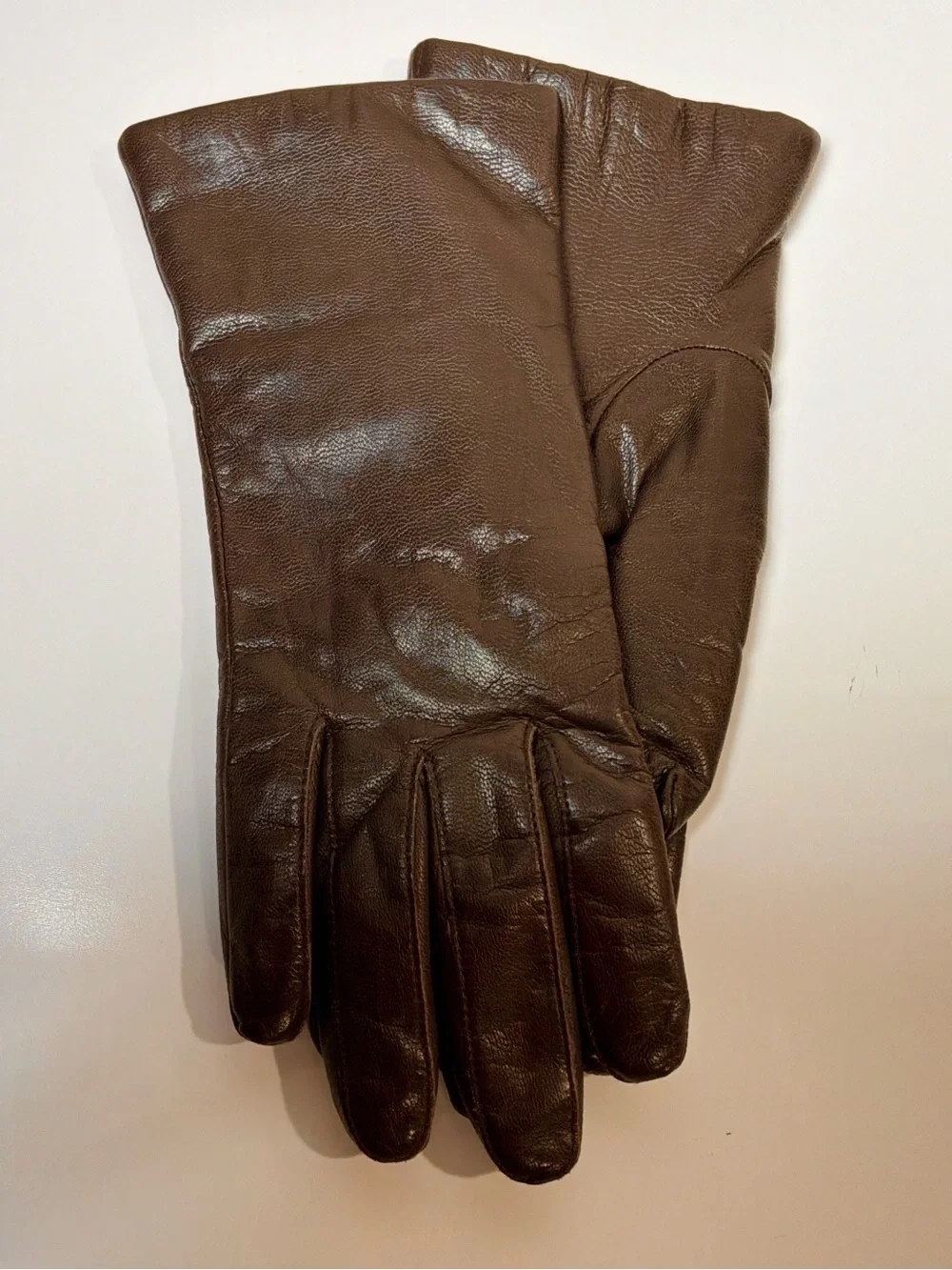 Vintage Leather Gloves Chocolate Brown Size XL